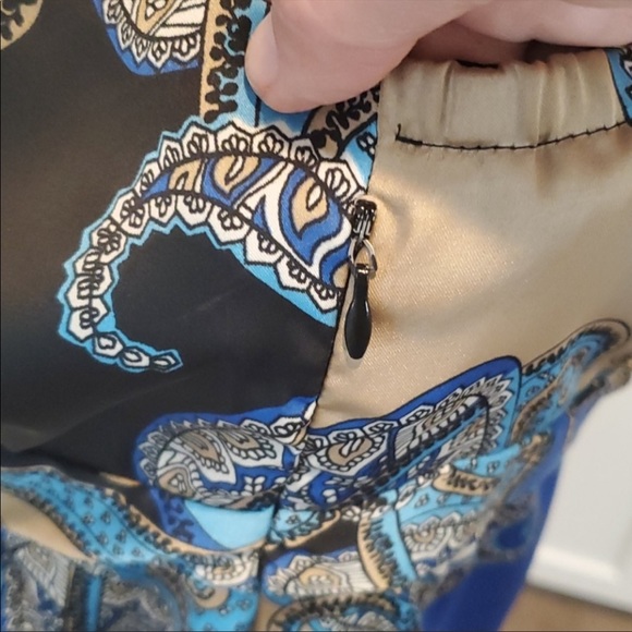 NWOT Attention Blue Backless Paisley Print Halter Top, Plus Size 18 - Picture 5 of 6